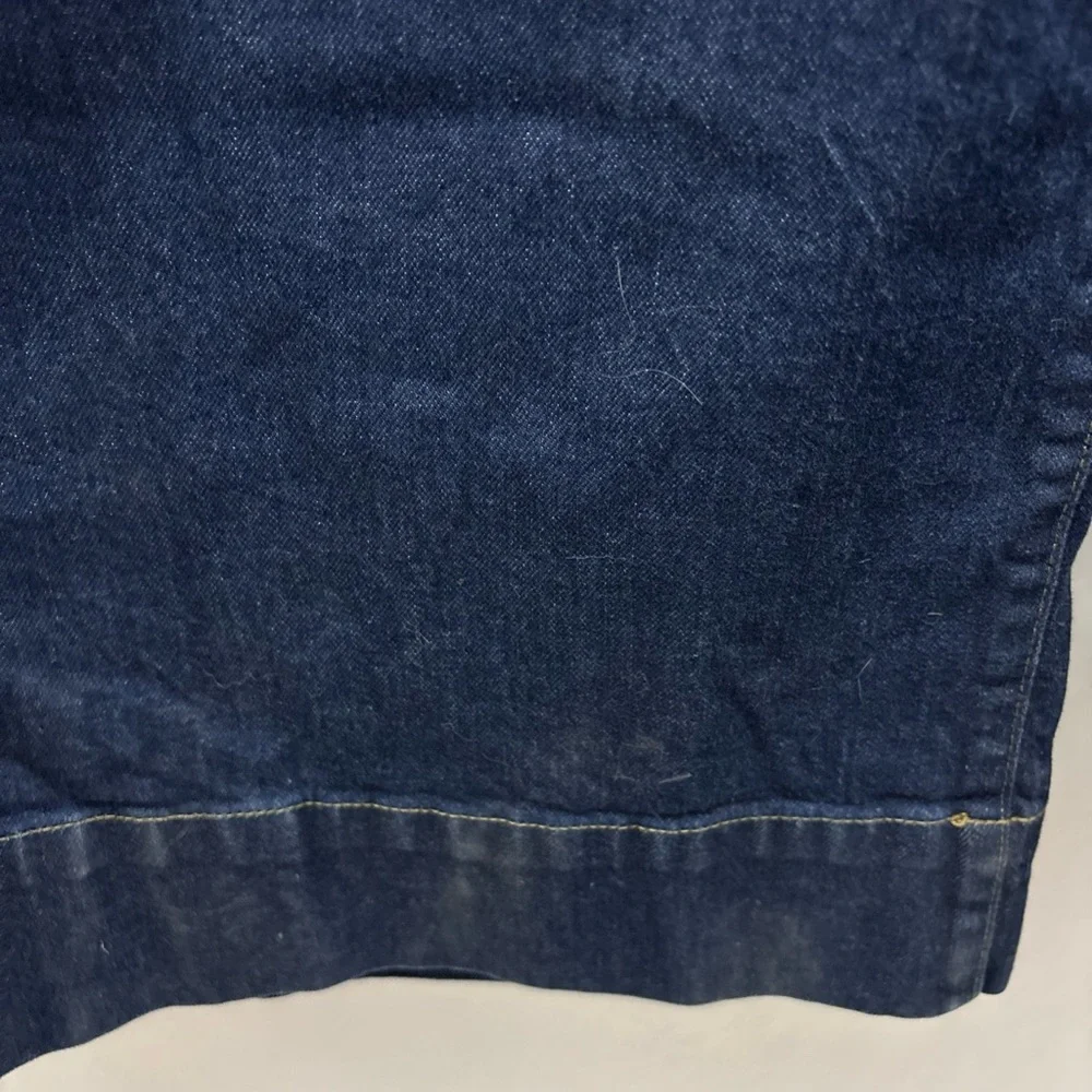 J Crew Jeans ‘96 Denim Trouser Wide Leg Dark Wash Blue Rinse Size 35 RE-96-IDG - Picture 7 of 10